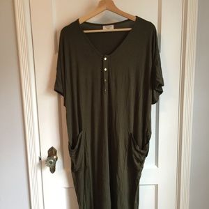Dwell + Slumber Olive Cocoon Maternity Dress